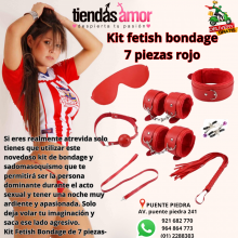 Kit fetish bondage 7 piezas rojo